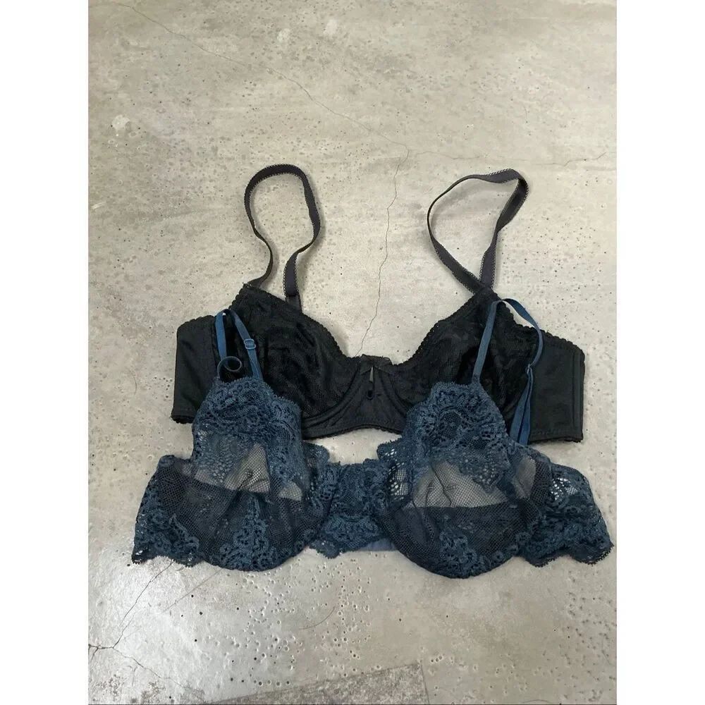 Free People and Only Hearts Lace Bra Bundle | 32C in Black and Navy